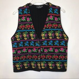 Vintage Floral Knit Vest